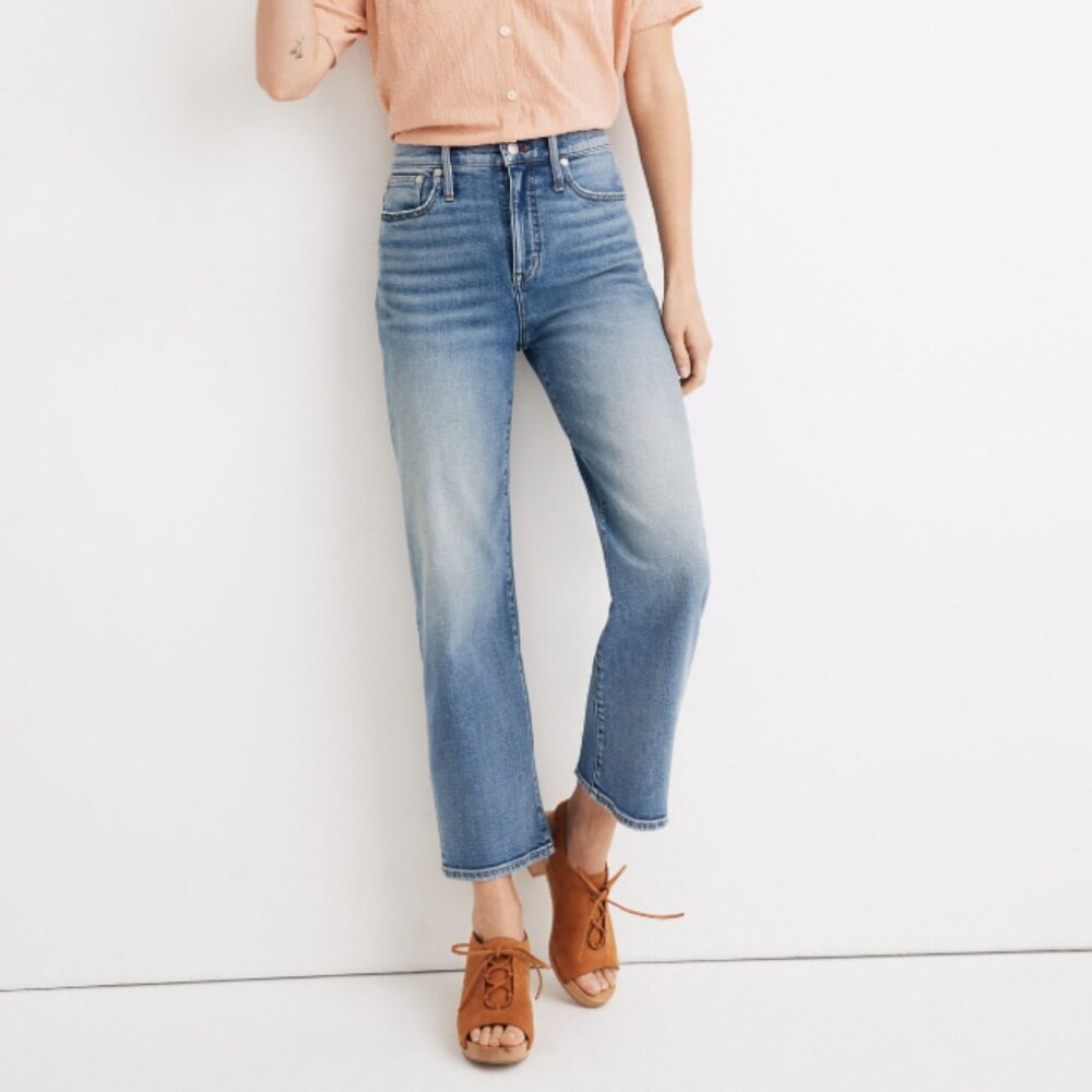 Madewell Slim Wide-Leg Crop Jeans in Reggie Wash